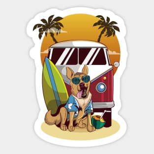 German Shepherd Beaching Sticker